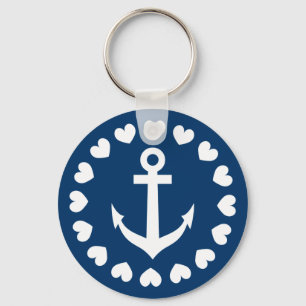 Seeanker-Schlüsselanhänger   Marineblau und -WEI Schlüsselanhänger