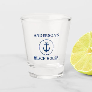 Seeanker-Strand-Haus-Name Schnapsglas