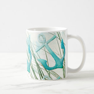 Seeanker-Strand-Ozean-Küsten-Küstenthema Kaffeetasse