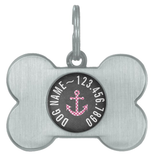 Seeanker-Tafel-Pink-Tupfen Tiermarke (Vorderseite)