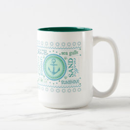 Seeanker-Typografie-Strand-Haus-Tasse Zweifarbige Tasse