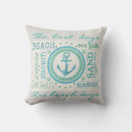 Seeanker-Typografie-Strand-Wurfs-Kissen Kissen