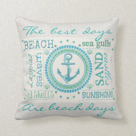 Seeanker-Typografie-Strand-Wurfs-Kissen Kissen