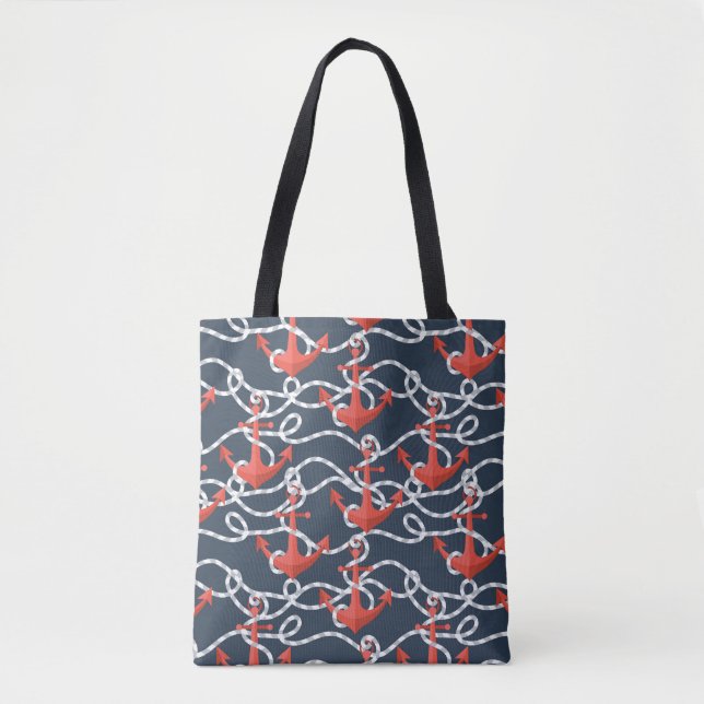 Seeanker und Seil-Muster Tasche (Vorderseite)