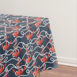 Seeanker und Seil-Muster Tischdecke