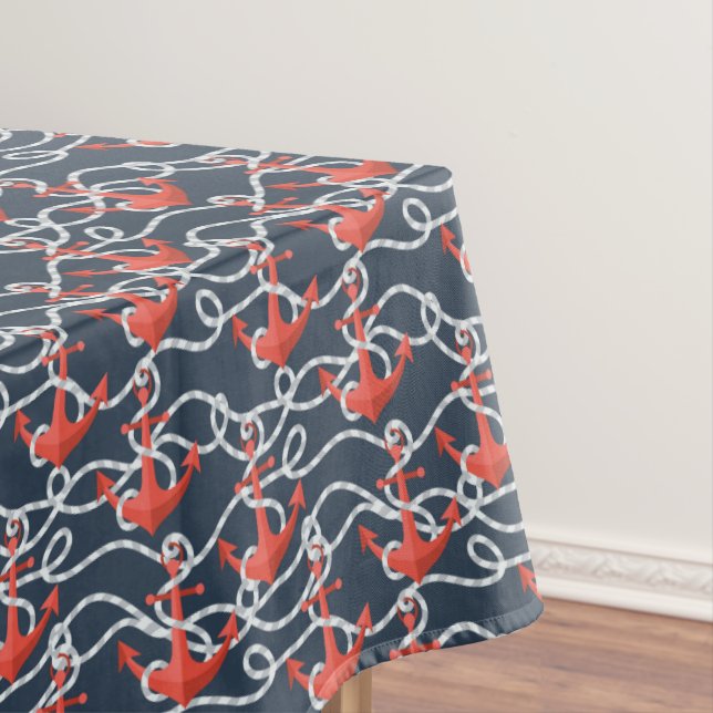Seeanker und Seil-Muster Tischdecke (Beispiel)