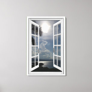 Seeansicht Trompe - L ' oeil Fake-Fenster Leinwanddruck