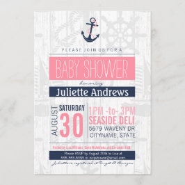 SeeBabyparty-Einladung, Mädchen-rosa Blau Einladung