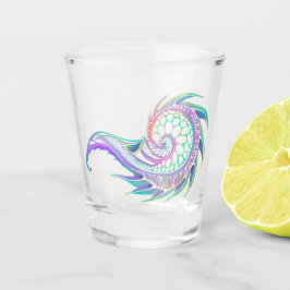 Seebad-Sketch in Neon Schnapsglas