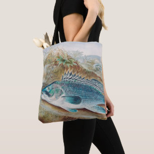 Seebarsch von S.A. Kilbourne, Vintage Fish Tasche