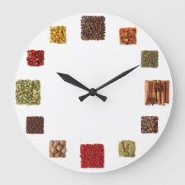 Seed And Spices Clock For Every Kitchen Große Wanduhr