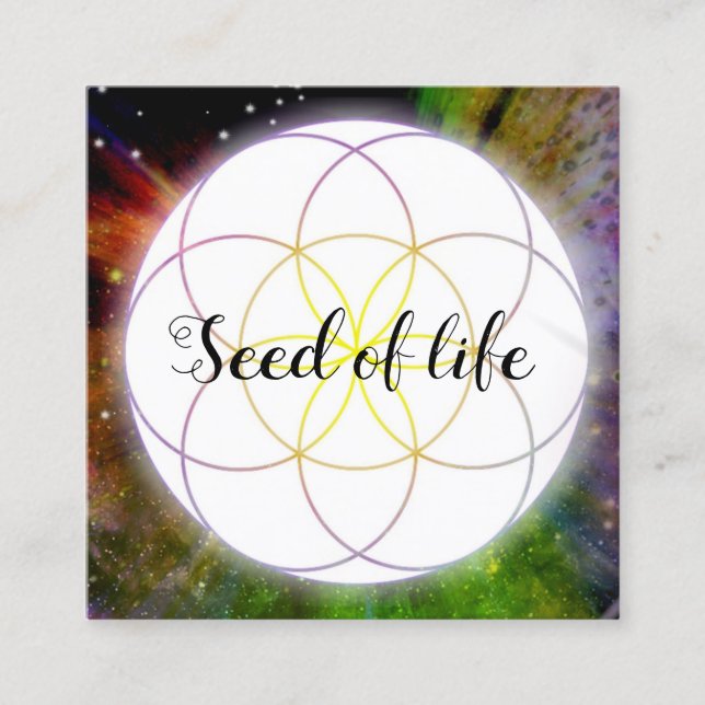 Seed of life quadratische visitenkarte (Vorderseite)