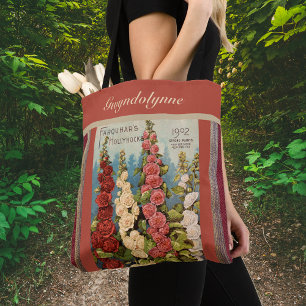 Seed Packet Red 1902 Hollyhocks Vintag Monogram Tasche