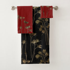 Seed Pods on a Bathroom Towel Set