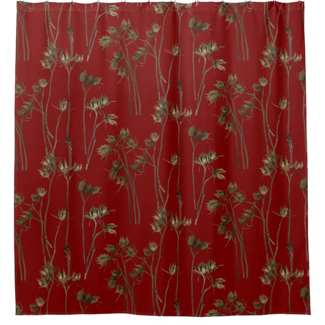 Seed Pods on a Shower Curtain Duschvorhang (Vorderseite)