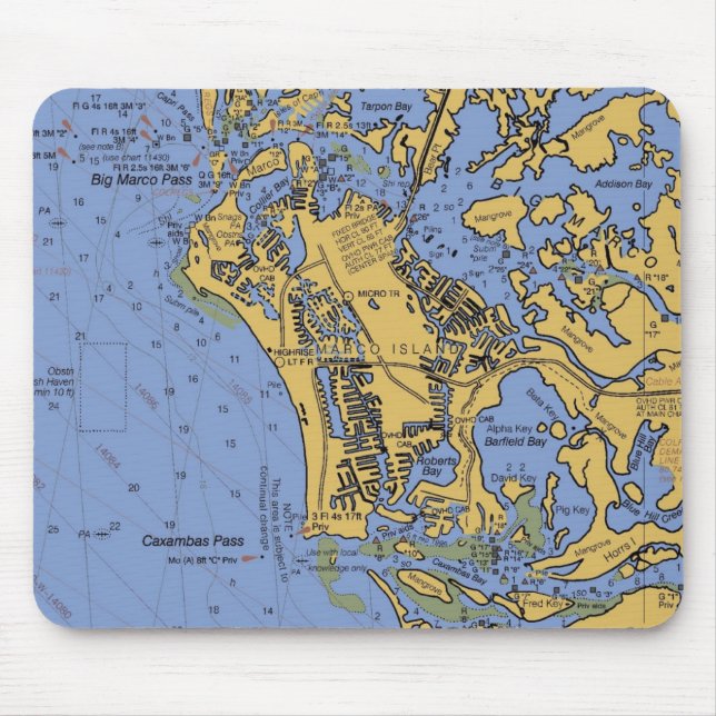 Seediagramm Mousepad Marco Insel-, Florida (Vorne)