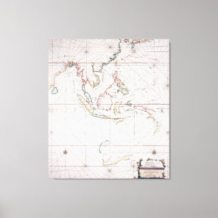 Seediagramm östlich von Indien Indonesien Leinwanddruck