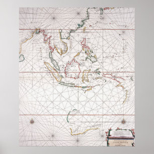 Seediagramm östlich von Indien   Indonesien Poster