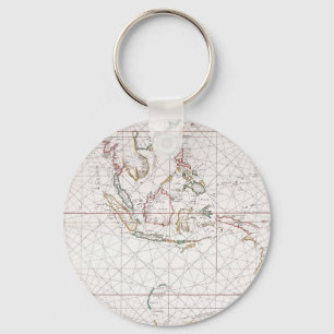 Seediagramm östlich von Indien Indonesien Schlüsselanhänger