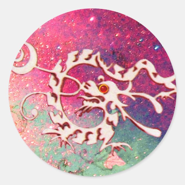 SEEDRAGON 2, rosa grün blau Runder Aufkleber (Vorderseite)
