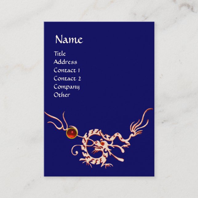 SEEDRAGON 2 RUBY MONOGRAM, blau Visitenkarte (Vorderseite)