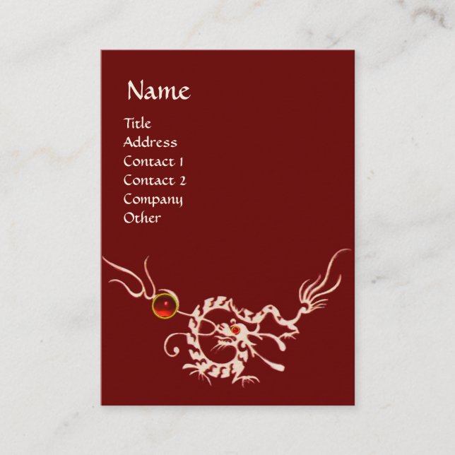SEEDRAGON 2 RUBY MONOGRAM schwarz-weiß rot Visitenkarte (Vorderseite)