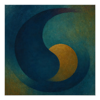 "Seeds of Stillness" Abstract Poster