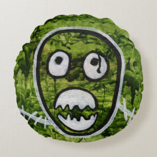 Seedy Pete Niedlich Skull Monster Grüne Kunst Rundes Kissen