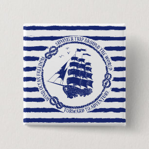 Seeemblem mit Segelschiff Button