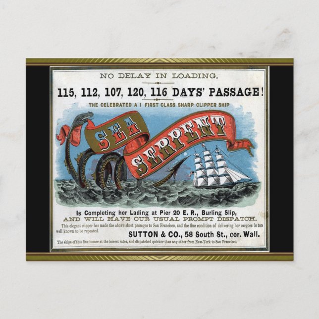 Seefahrer-Clipper-Segeln Postkarte (Vorderseite)