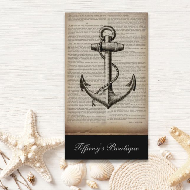 Seefahrer Vintager nautischer Anker Visitenkarte (ocean beach sailor vintage nautical anchor business card)