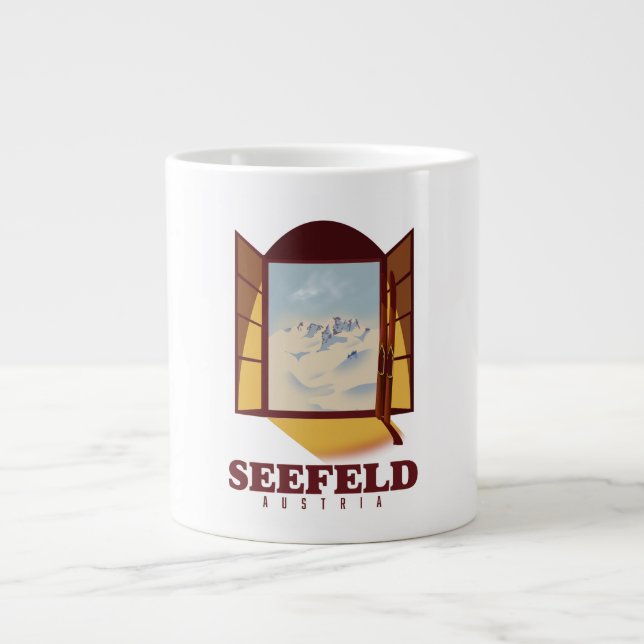 Seefeld Austria Ski Poster Jumbo-Tasse (Vorderseite)