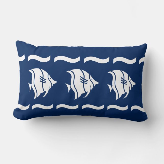 Seefische an der weißen Küste von PILLOW Lendenkissen (Vorderseite)