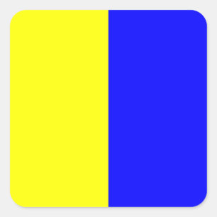 Seeflaggen-Signal-Buchstabe K (Kilo) Quadratischer Aufkleber