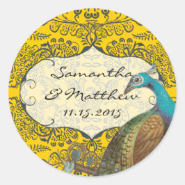 Seeflotter und Senf Peacock Love Bird Wedding Sieg Runder Aufkleber