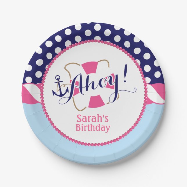 Seegeburtstags-Party-Teller Pappteller (Vorderseite)