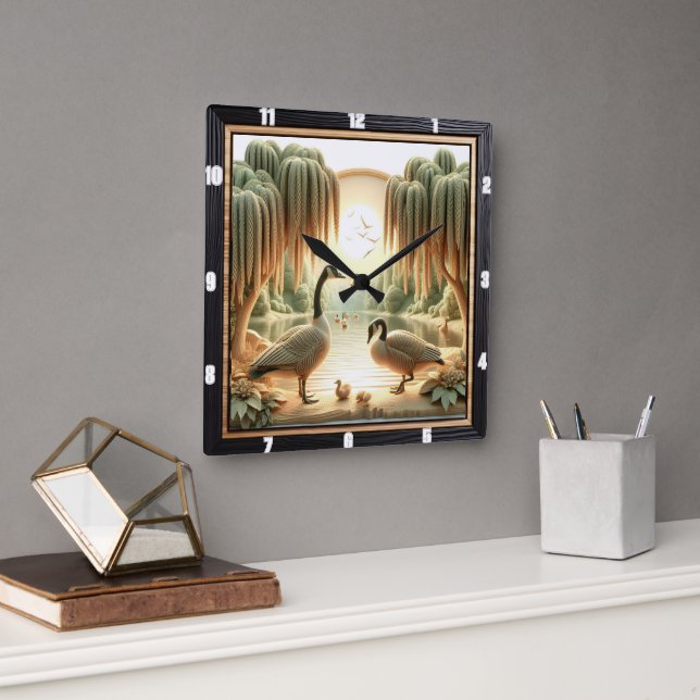 Seegeflügeluhr Quadratische Wanduhr (Büro)