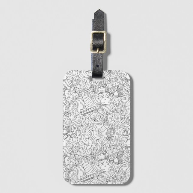 Seegekritzel Gepäckanhänger (Vorderseite Vertikal)