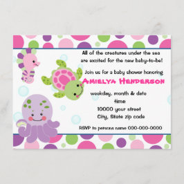 Seegeschöpfe unter der Seeeinladung Einladung