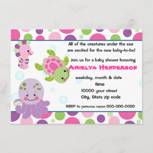 Seegeschöpfe unter der Seeeinladung Einladung