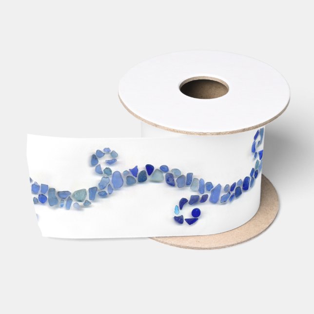 Seeglas - Blauwellen Satinband (Spule)