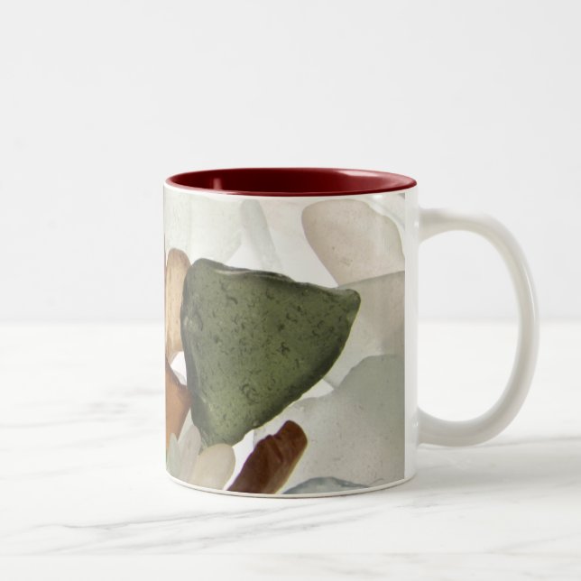 Seeglas oder Strand-Glaskaffee-oder Tee-Tasse Zweifarbige Tasse (Rechts)