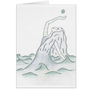 Seegöttin, die Mond hält