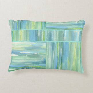 Seegrün-blauer Watercolor abstrakt Zierkissen