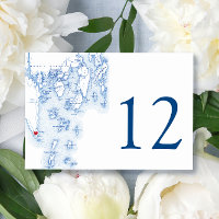 Seehafen-Karte Southport Boothbay Elegant Navy Wed