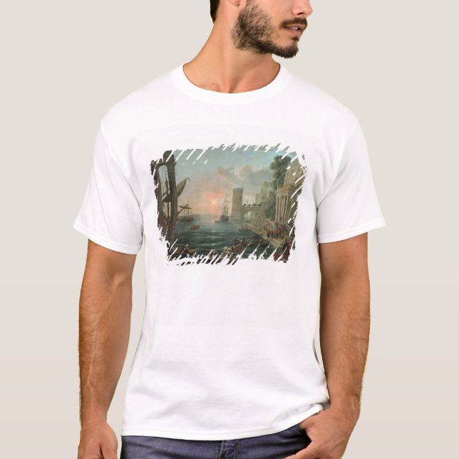 Seehafen mit der Einschiffung T-Shirt (Vorderseite)