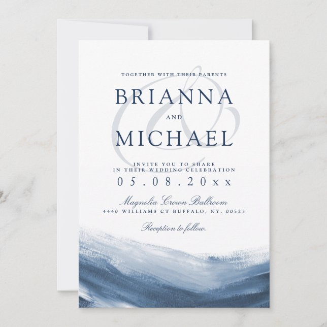 Seehafen Morning Wedding Einladung (Vorderseite)