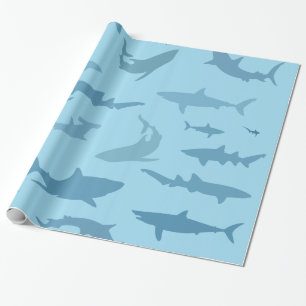 Seehaifisch-Silhouette-Geschenk-Verpackungs-Papier Geschenkpapier