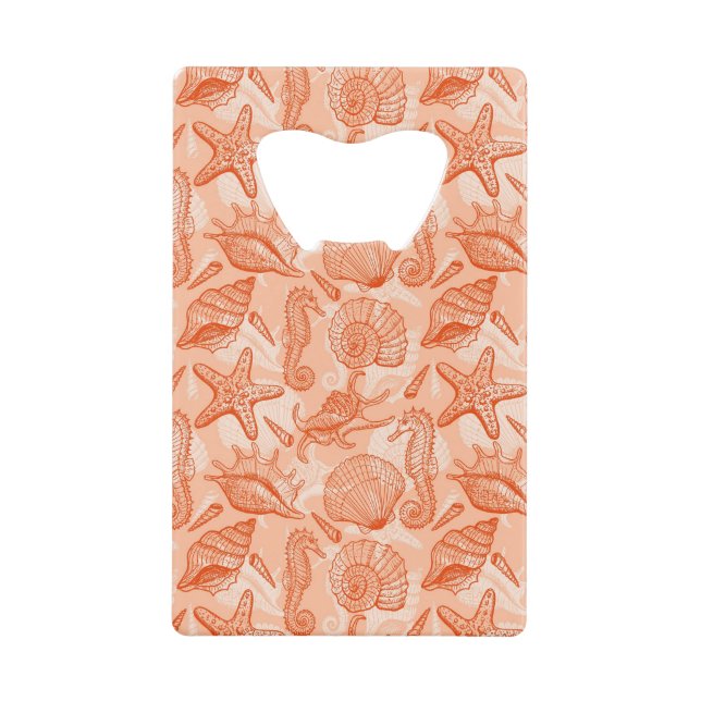 Seehand gezeichnetes Muster Geldbeutel Flaschenöffner (Vorderseite)