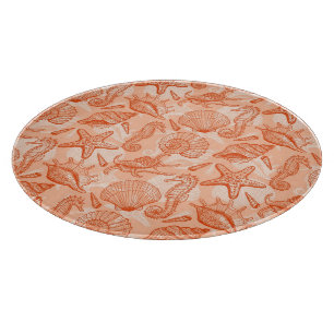 Seehand gezeichnetes Muster Schneidebrett